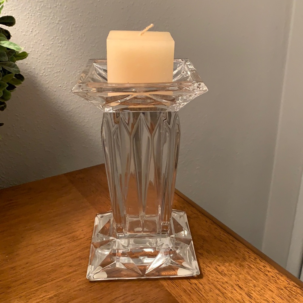PartyLite Crystal Cut Glass Vase or Candle Holder in Excellent Condition